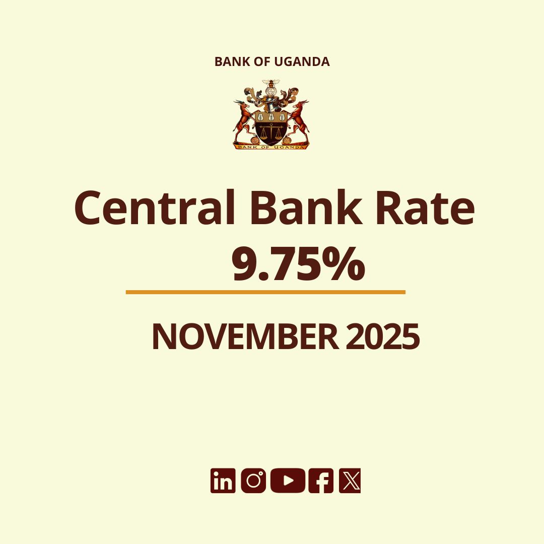 Bank of Uganda Maintains Key Lending Rate at 9.75%, Balancing Inflation Control and Growth